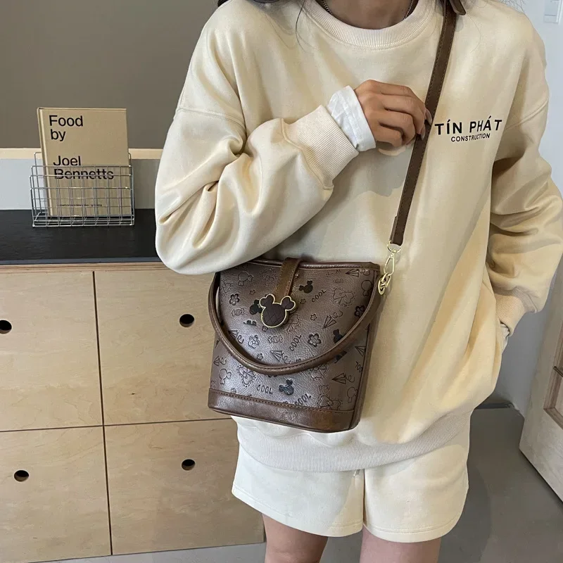 

2025 New! Women's Fashion Cartoon Messenger Bag - Cute Classic Contrast Portable Outdoor Shopping Artifact Bag