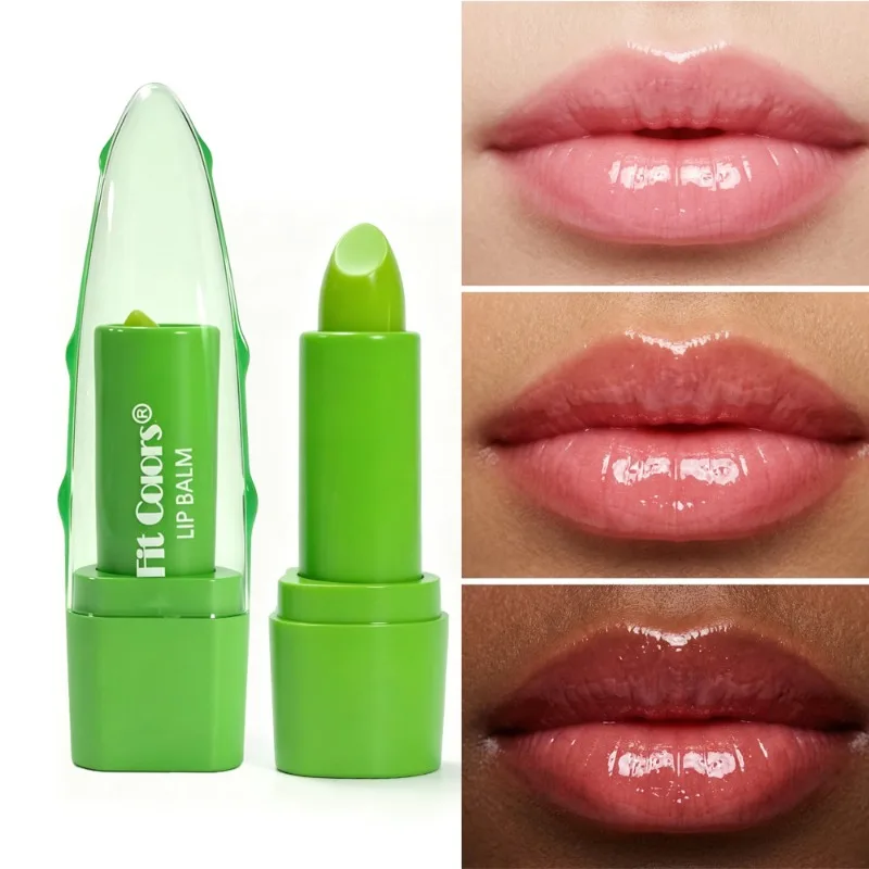 Moist Aloe Vera Temperature Changing Lip Balm Anti-chapped Lip Care Cream Long Lasting Hydrating Formula Soothe Dry Cracked