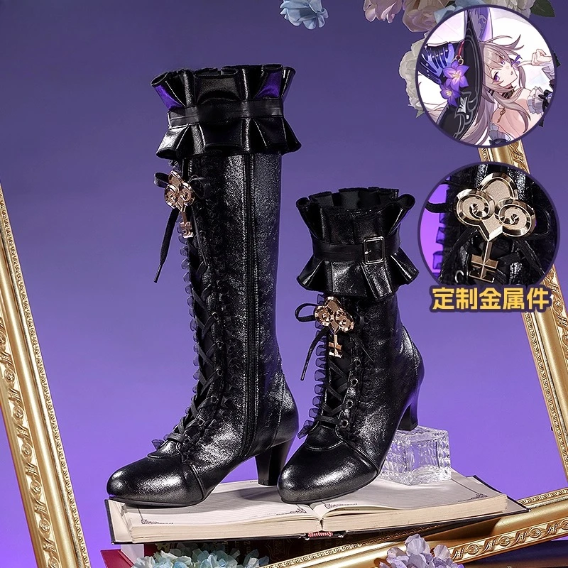 chaussures-de-cosplay-honkai-star-rail-herta-talons-hauts-noirs-pour-evenements-de-convention-fete-d'halloween