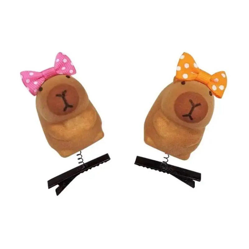 10pcs Cute 3D Capybara Bobby Pins Adult Child Multifarious Cartoon Spring Hairpins Creative Gift Delicate Mini Duckbill Clips