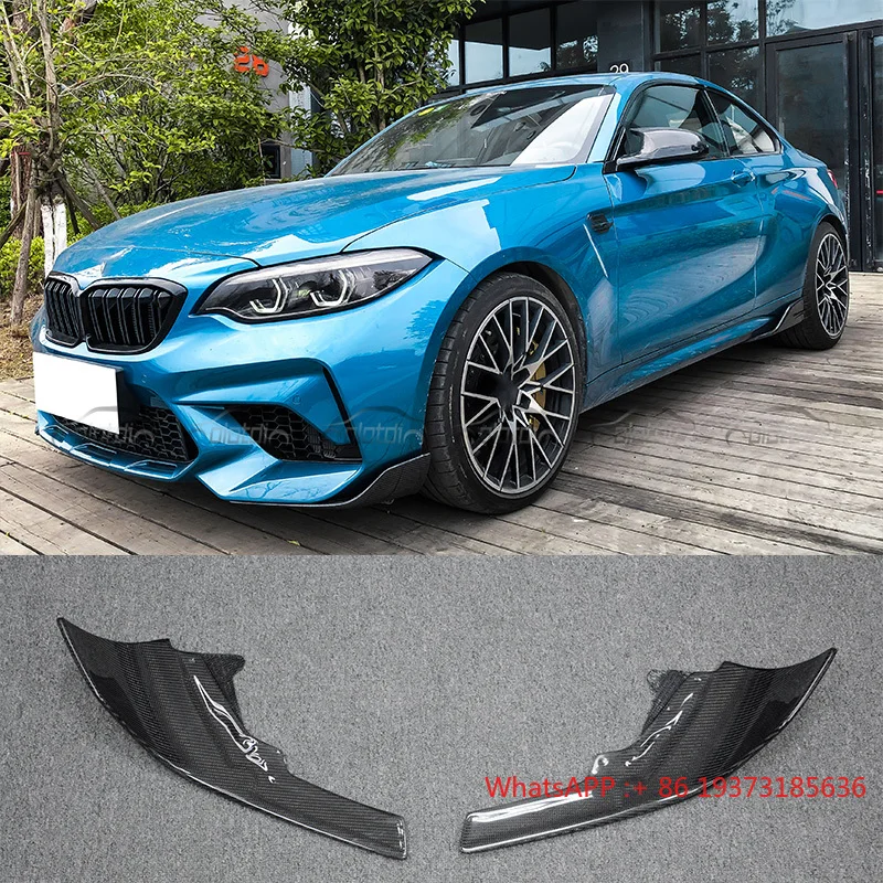 For BMW F87 M2 Competition CS 2016+ New Carbon Front Bumper Lip Rocker Winglet Side Splitters Flaps Canards Accessory