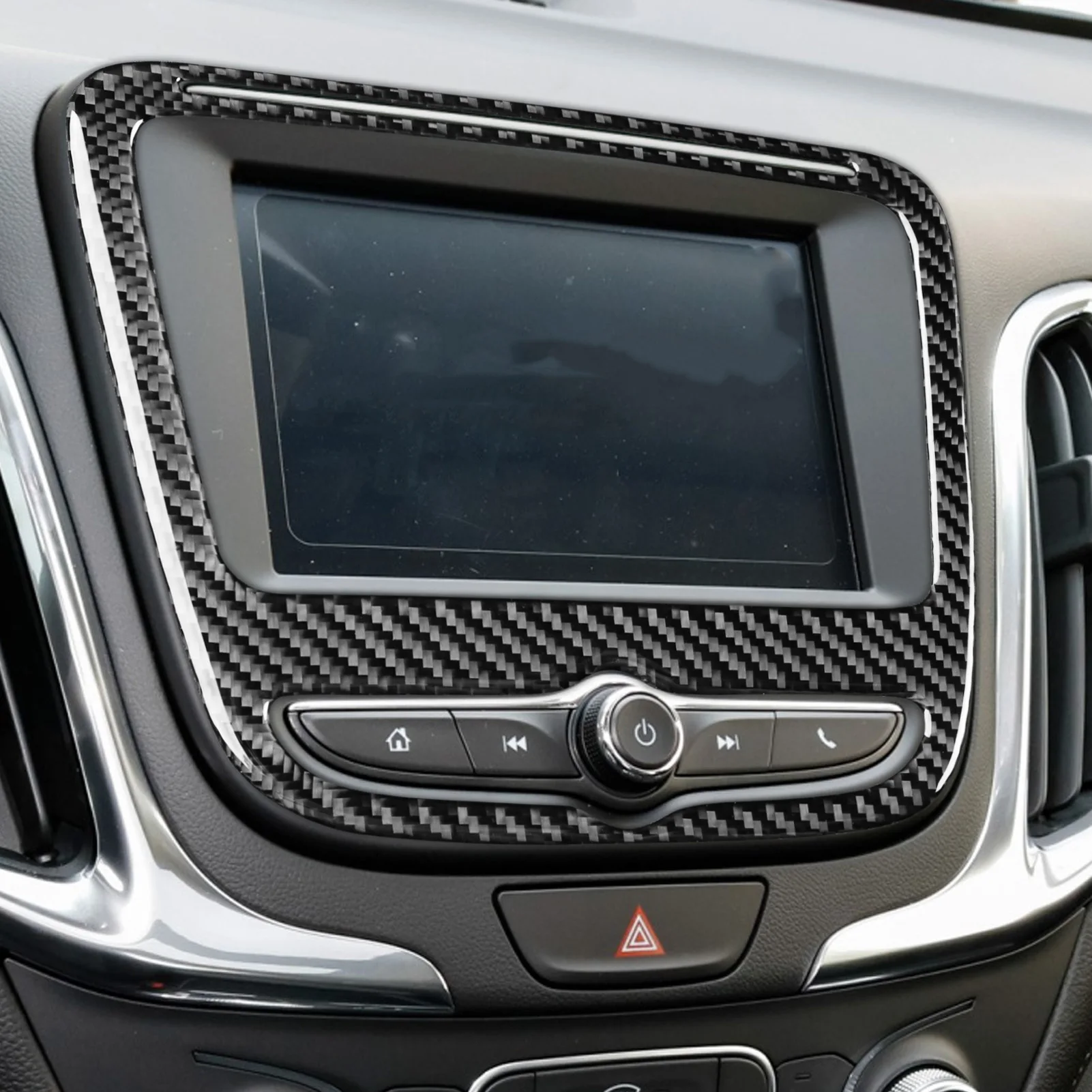 For Chevrolet Tailblazer Equinox 2018—2022 Carbon Fiber Car Accessories Navigation Panel Frame Cover Trim Sticker Modification