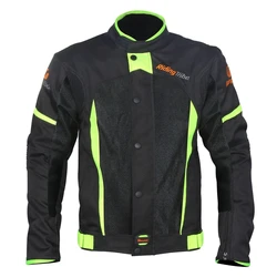 Motorcycle Jacket Summer Breathable Waterproof Raincoat Motorbike Protective Armor Riding Coat With 5pcs Pads Size M-5XL JK-37