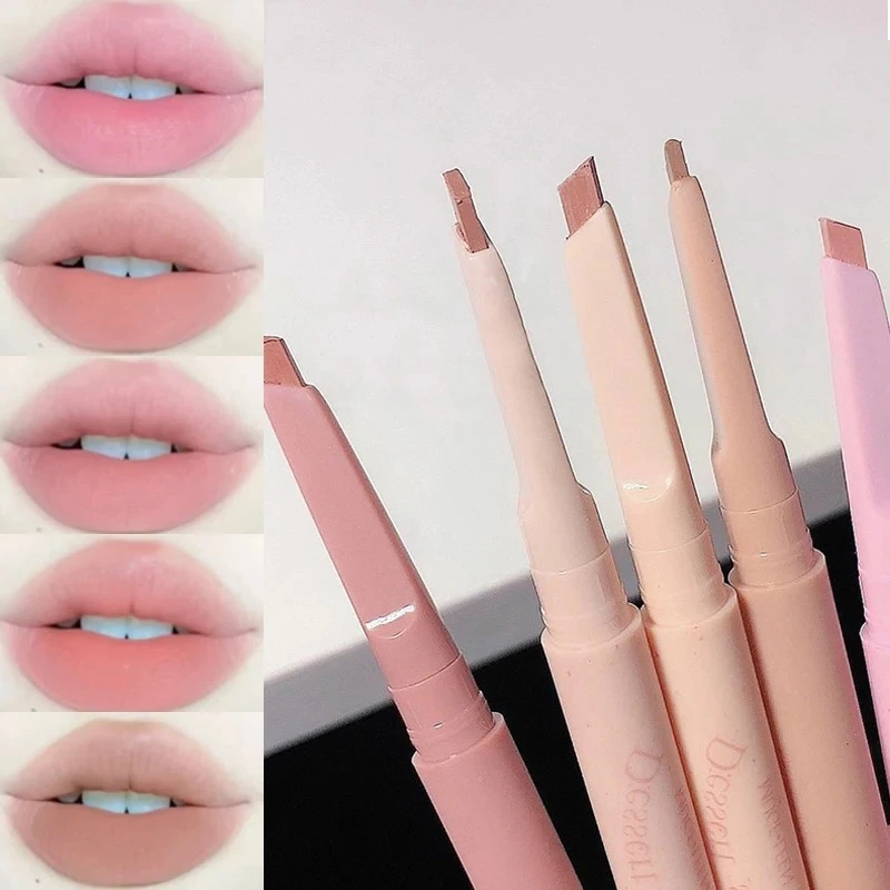 1Pc Dessert Lip Liner Automatic Rotating Waterproof Lasting No Color Outline Lips Lipstick Pen Women Make Up Cosmetics Wholesale