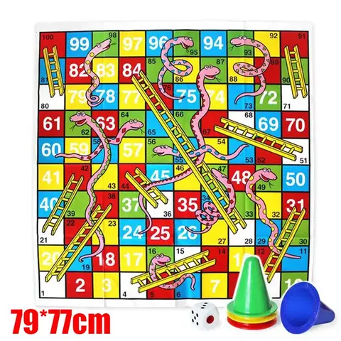 Snakes And Ladders Kids Toys Ludo Board Game  Large Size IQ Puzzle Mat Bordspellen Juegos De Mesa Jeux Enfant  party games