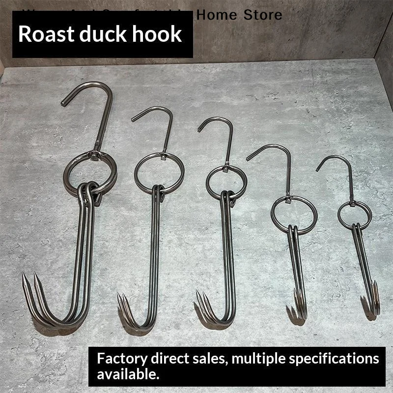 【W】Stainless Steel Beef Meat Clasps Duck Goose Turkey Hooks Roast Duck Bacon BBQ Storage Hanger