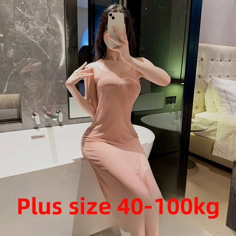 

Plus Size Sexy Lingerie Sheer Nightwear No Need to Remove Bed Passion Hot Pajamas for Small Chest
