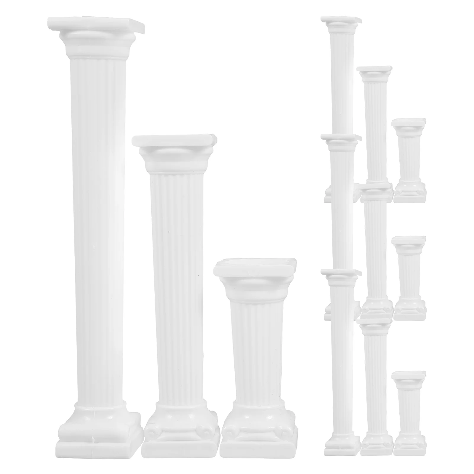 12 Pcs Roman Column Pillar Square Octagonal Shooting Props Scene Decoration Architectural Sand Table Statue Decorative Desk