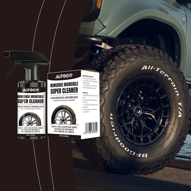 AUTOGO 120ml Tire Wheel Cleaner Spray Colorless Odorless Brake Dust Remover Alloy Rim Anti-Corrosion