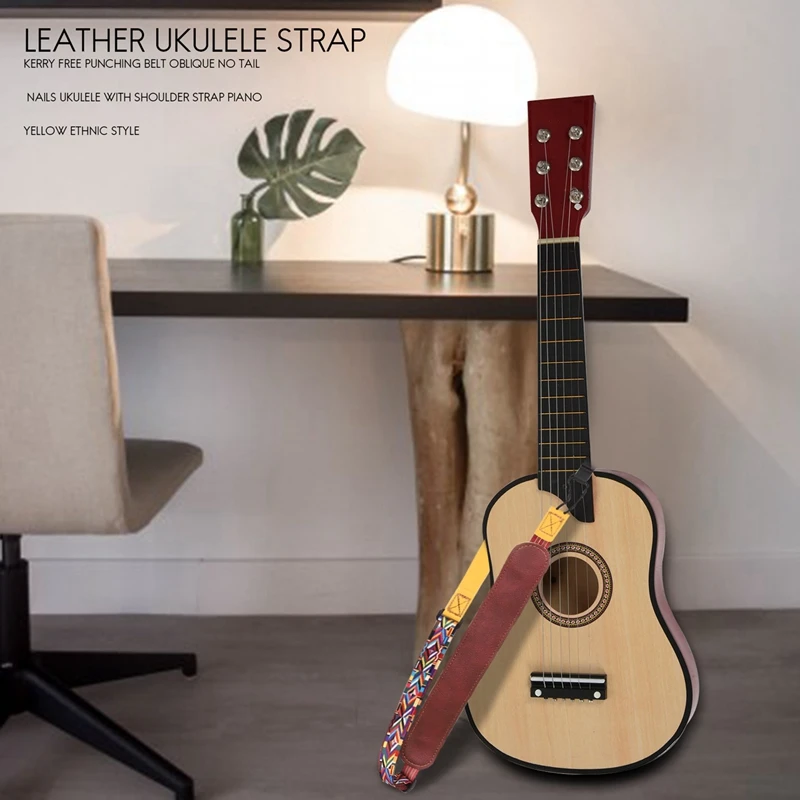 Longteam Ukulele Free Punching Strap Slanting Tailless Nail Ukulele Strap Shoulder Strap Piano