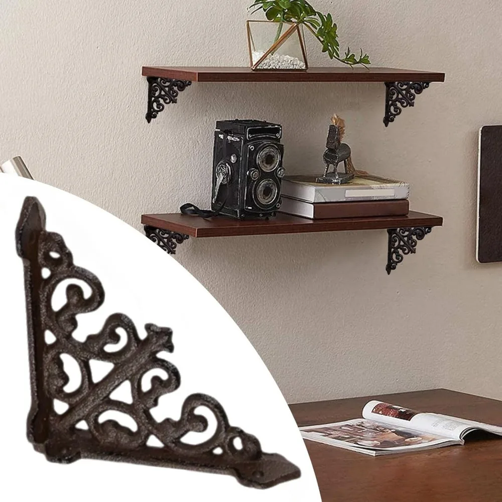 Nordic retro thick iron cast iron triangular support frame, wall load-bearing storage, fixed bracket, layer board decoration