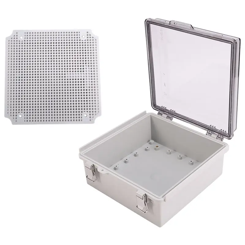 

ETRT Прозрачный электрический корпус Открытая пластиковая распределительная коробка Всепогодная электрическая коробка 210*210*100 мм