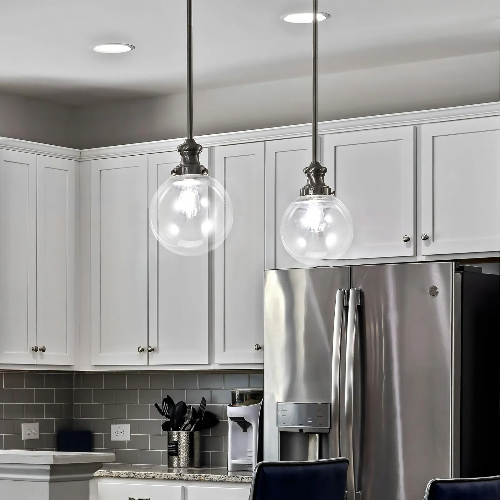 Clear Round Glass Globe Lamp Shade 180mm for G9 Bulb – Modern Pendant Light Cover