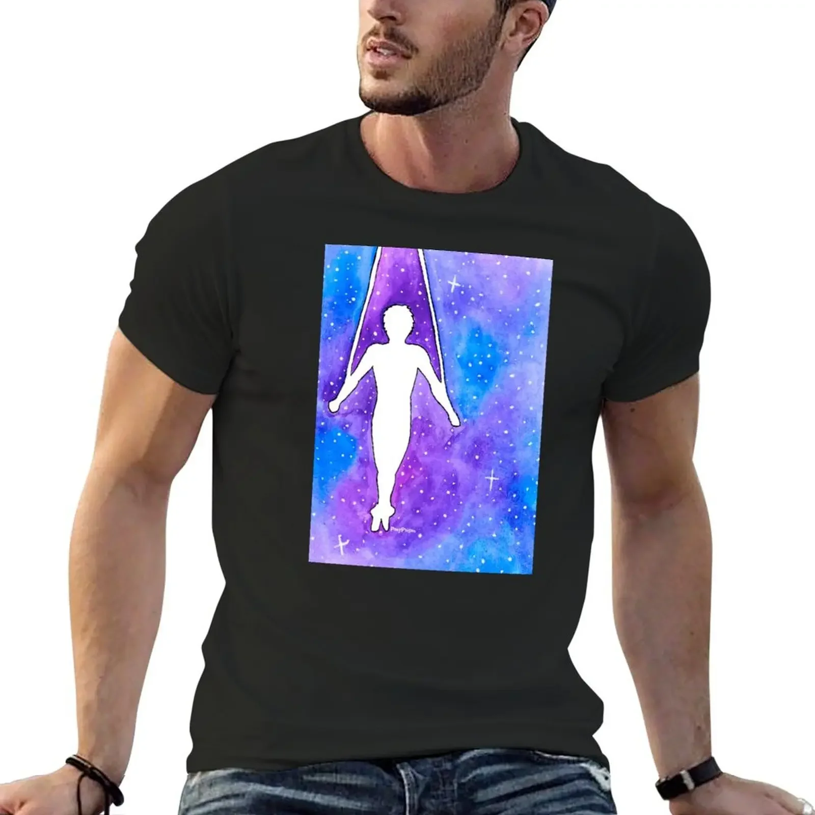 

Celestial Aerial Straps Artist T-Shirt Short sleeve tee Blouse mens white t shirts