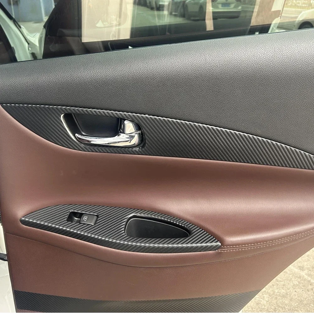 Car-Styling Carbon Fiber Car Interior Center Console Color Change Molding Sticker Decals For Infiniti QX50 EX25 EX35 2008-2015