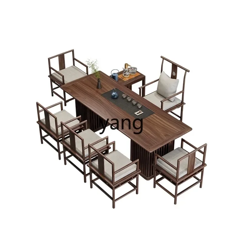 

ZL solid wood tea table and chair Wujinshi tea tray integrated Kung Fu tea table brewing table and chair combination