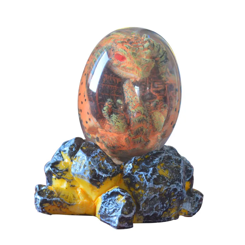 

New style fashionable desktop room decoration: crystal transparent dragon egg, resin lava dragon egg with base ornament