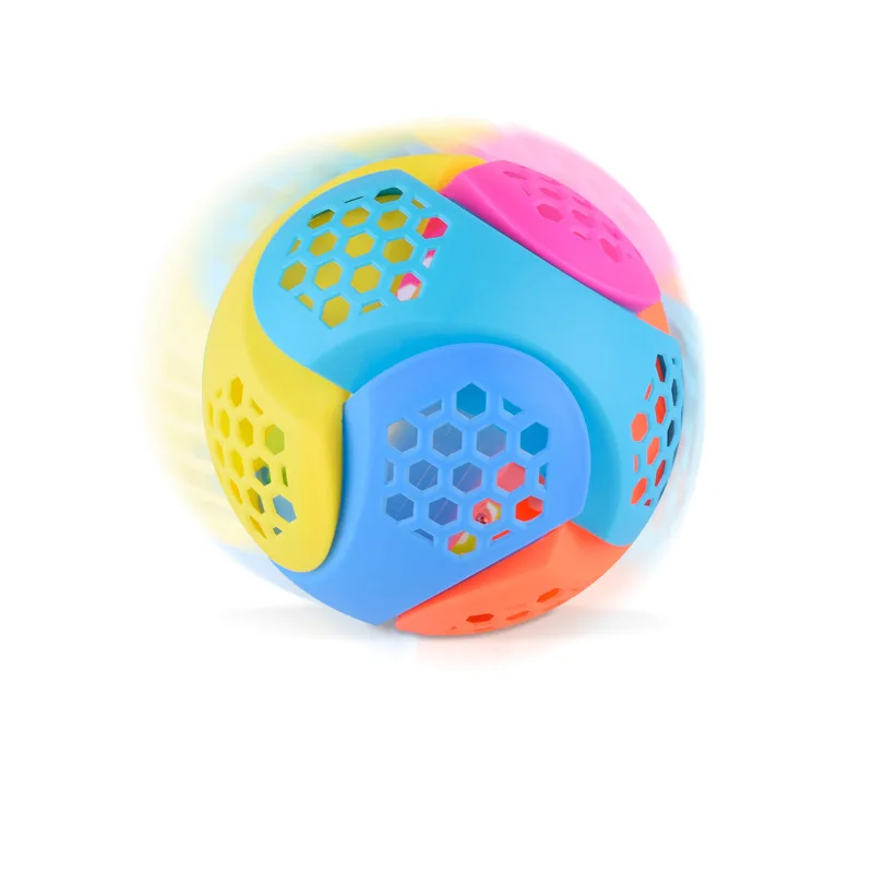 Divertente palla rimbalzante lampeggiante LED Light Dancing Music Ball Toy per ragazzi ragazze plastica colorata LED Flash Dancing Ball