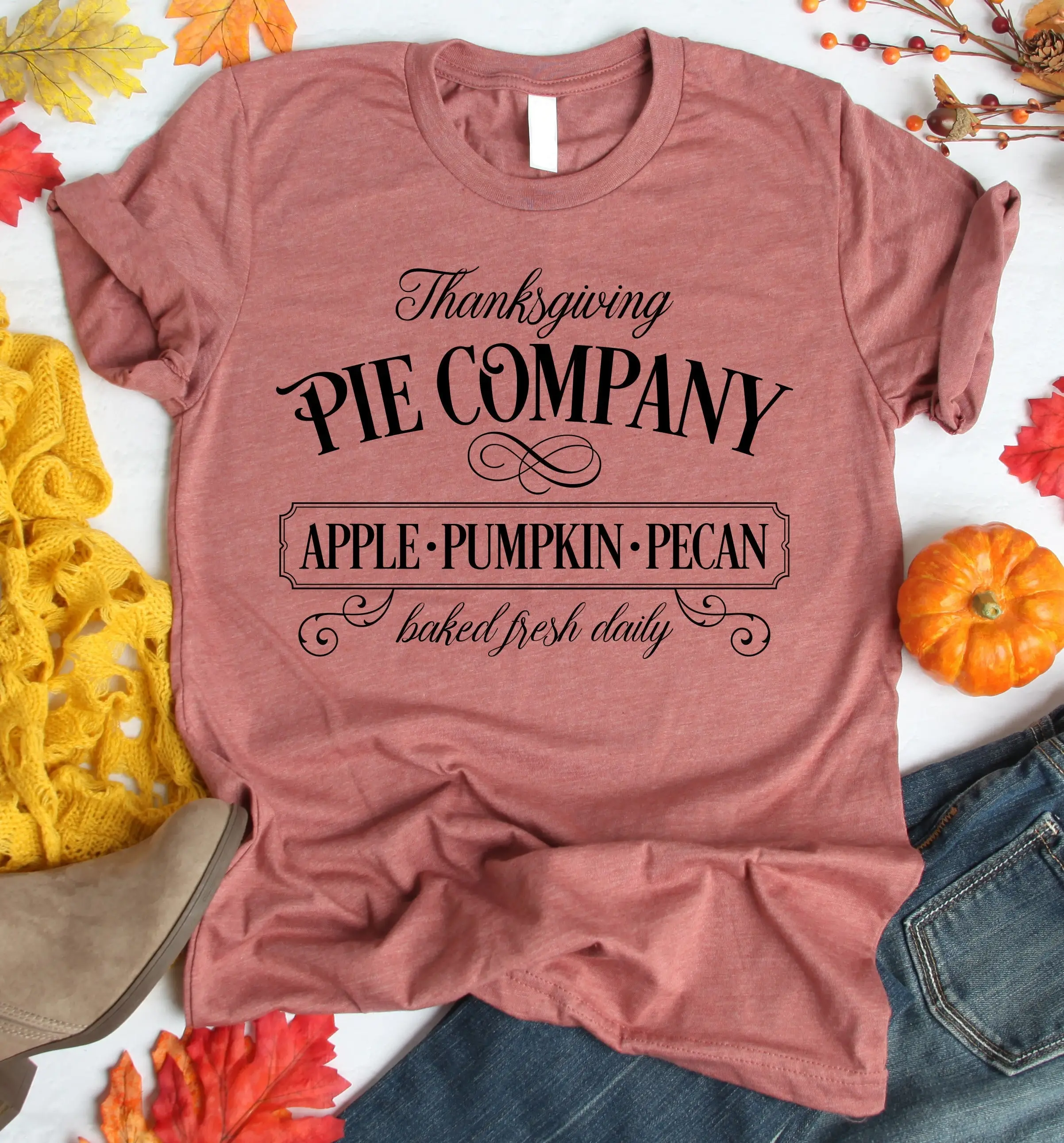 Thanksgiving Pie Company T Shirt Fall Pumpkin Its Yall Happy Hello