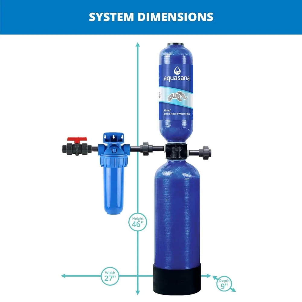 Aquasana-sistema de filtro de agua para el hogar, filtración de agua de carbono y KDF, filtra sedimentos y 97% de cloro