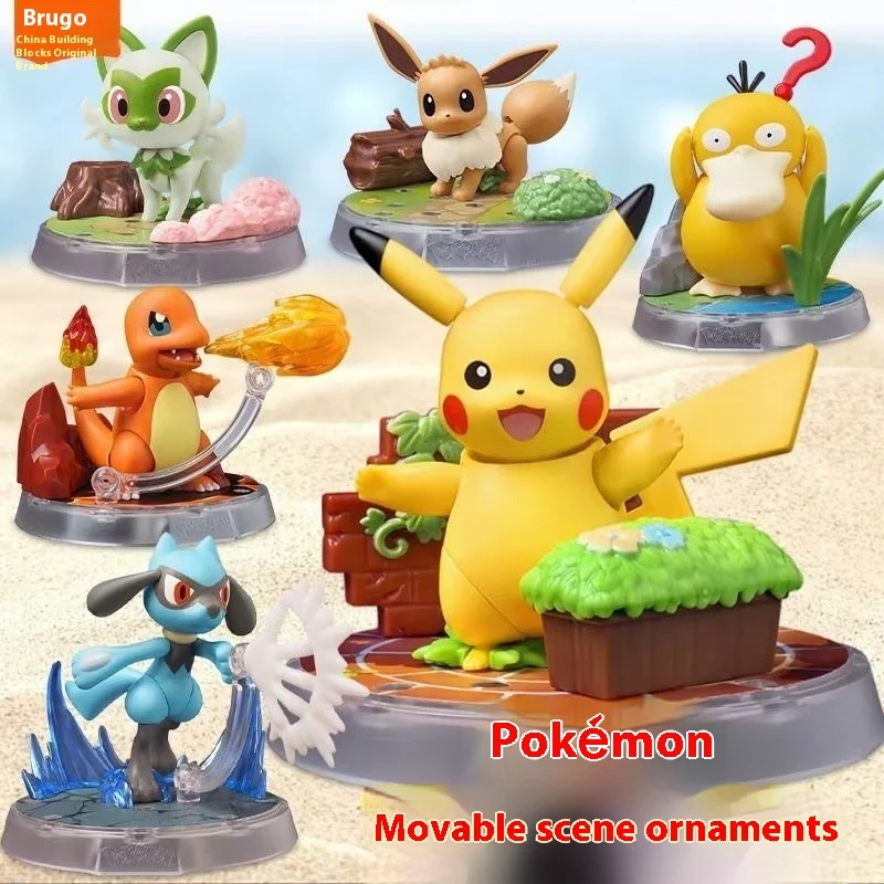 

New Blokees Blockman Pokemon Genuine Toys Charizard Ceruledge Assemble Figure Model Decor Anime Figurine Collectable Toys Gift
