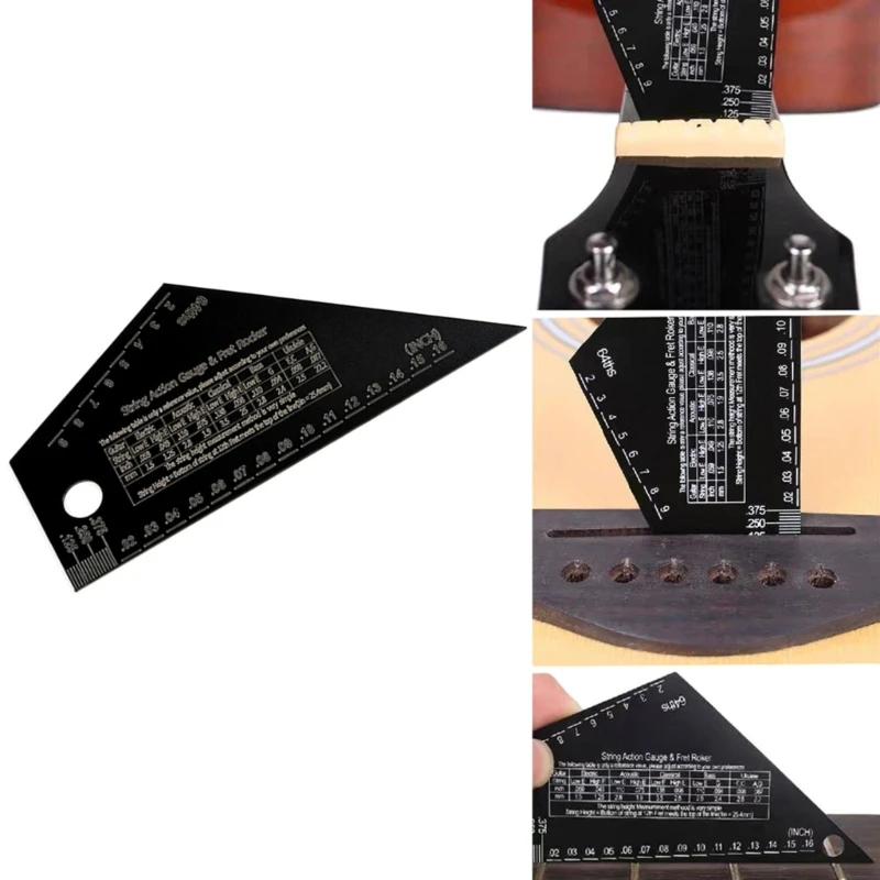 Guitar String Action Rulers Gauges Guitar Fret Leveling Rulers String Height Measurement Tool Fret Catchers Luthier Tool 69HD