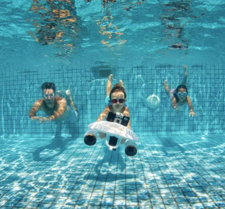 카몰렉 화이트샤크 믹스 프로 수중 스쿠터 2단 기어 듀얼 모터 40M 방수 다이빙 스노클링용