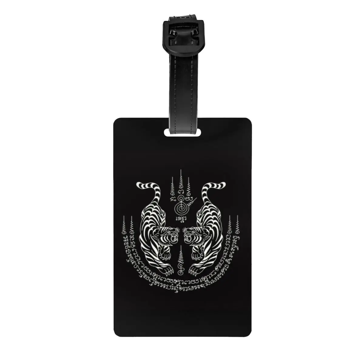 

Custom Twin Tiger Sak Yant Tattoo Luggage Tags Custom Thailand Muay Thai Baggage Tags Privacy Cover Name ID Card