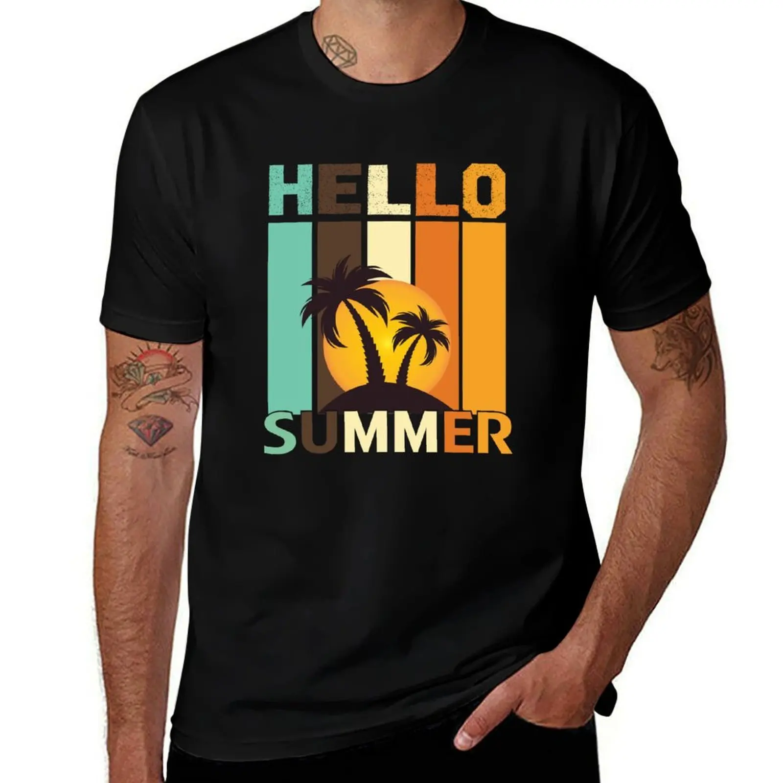 

HELLO SUMMER T-Shirt t shirt personalised t shirts for man graphic vintage T-Shirt