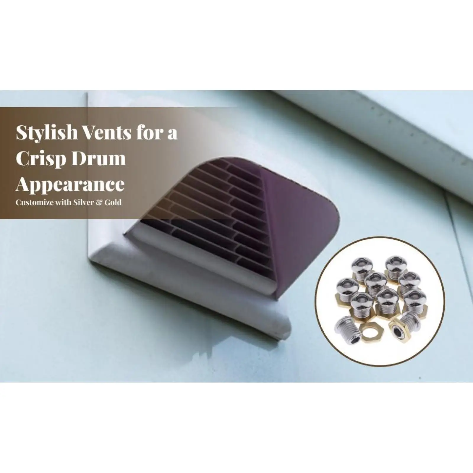 

Drum Air Vents Set Zinc Alloy Gasket Washers for Percussion Instrument Snare Tom Bass Drum Replacement