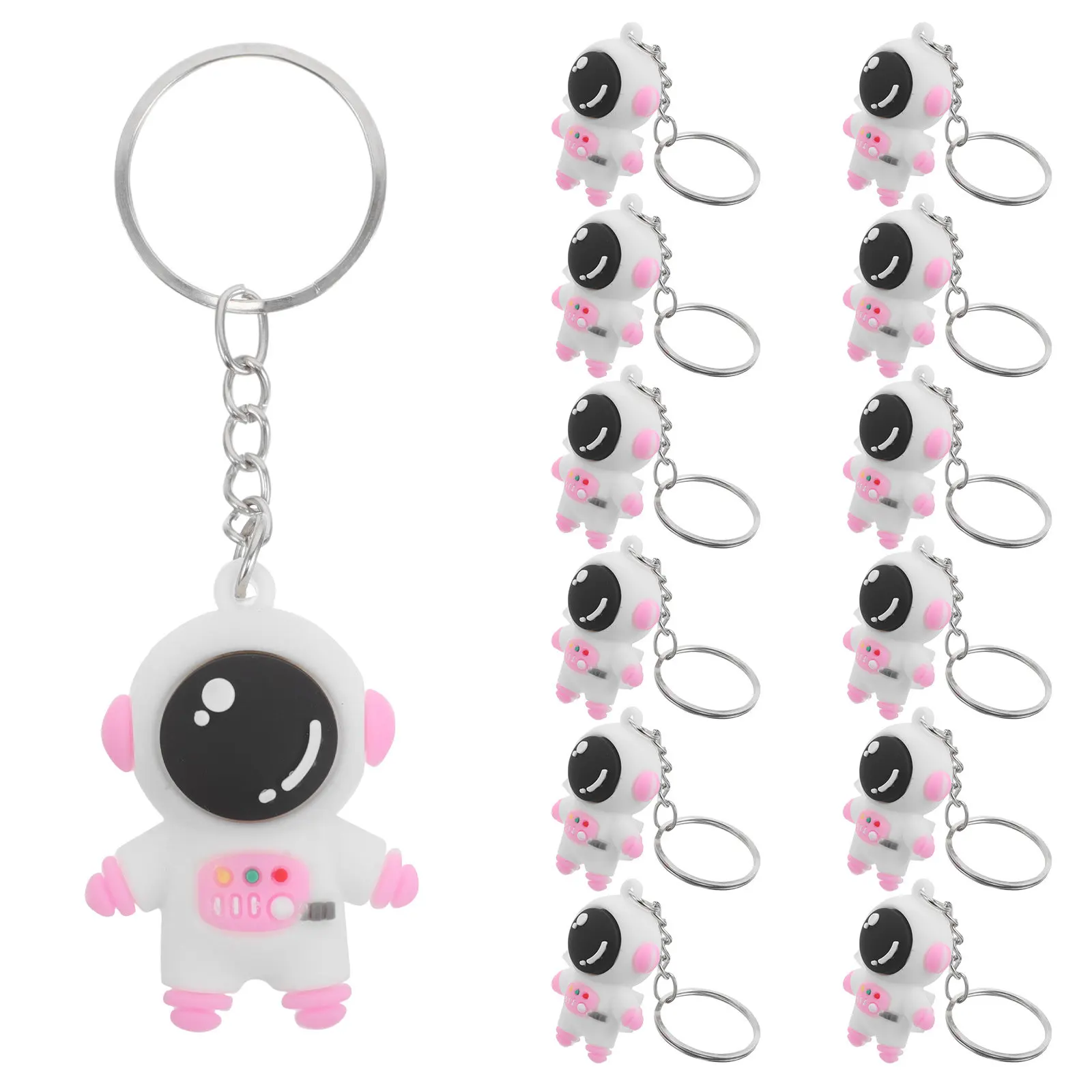 24Pcs Astronaut Keychain Cute Cartoon Space Pendant Party Favors Classroom Rewards Backpack Charms Travel Gifts
