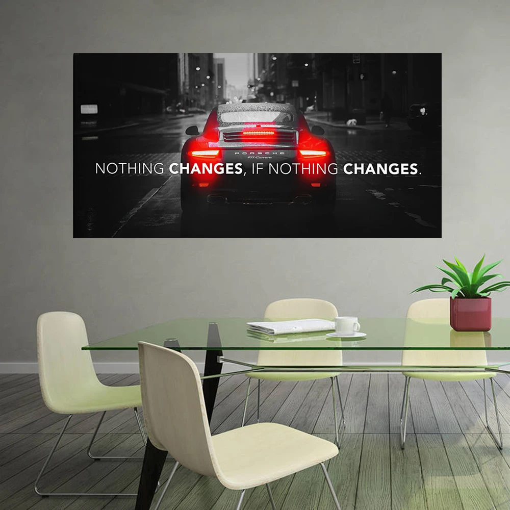 أحب أحلامك النجاح تحفيزية ملصق سيارة رياضية فاخرة ملهمة قماش اللوحة جدار الفن صورة مكتب ديكور المنزل