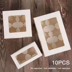 Cupcake Boxes with Inserts Cake Boxes with Clear Window Cake Holder Cupcake Carrier 2/4/6 Holes Muffin Boxes for Holidays