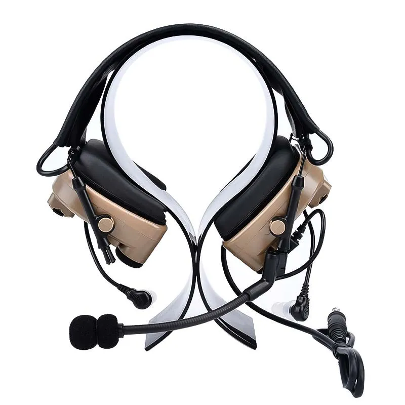 Tactical Headworn Communication Headset C4U Electronic Shooting Earmuff Outdoor Noise proof Headset 7.0 Standard Interface PTT