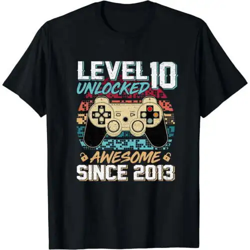 10 Year Old Boy Level 10 Unlocked Awesome 2013 10th Birthday Premium T-Shirt