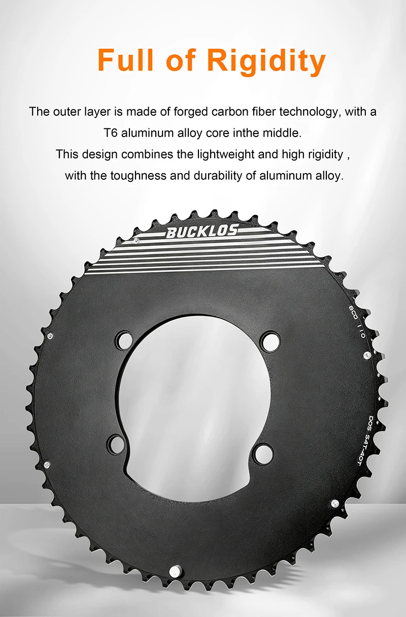 BUCKLOS 110BCD Kettenblatt für Ultegra 105 Rennrad-Kettenrad für R7000 R8000 R9100 110 BCD 50-34T 52-36T 53-39T für SHIMANO – Detail 6