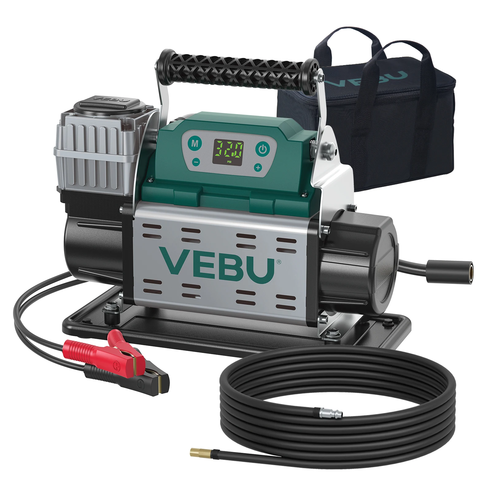 

VEBU 150PSI Digital Display 600W Steel Air Compressor 12V Tire Inflator With Auto Shut Preset 160LPM