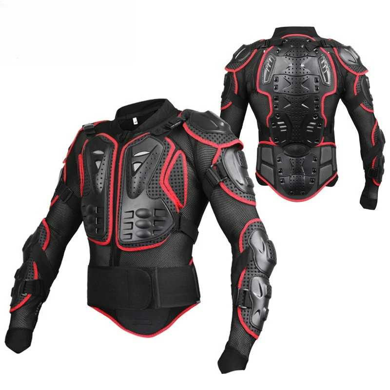 SULAITE Motorcycle Body Armor Jacket Breathable Motocross Protective Gear with Chest Back-Knee Protectors for ATV Mountain Bike