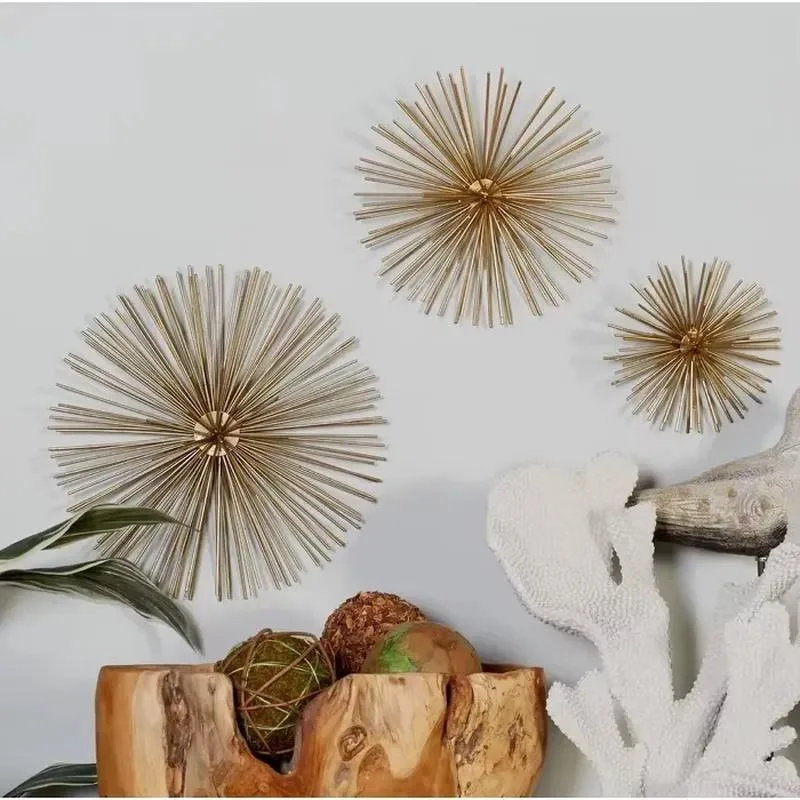 Modern Creative Acrylic Sunburst Wall Art Decorative Accent Set for Home Interior