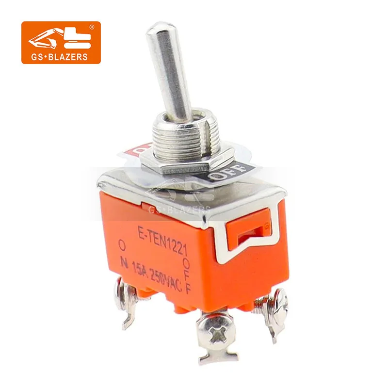4 Pin 2 Position Toggle Switch 15A 250V For E-TEN1221 Excavator Parts