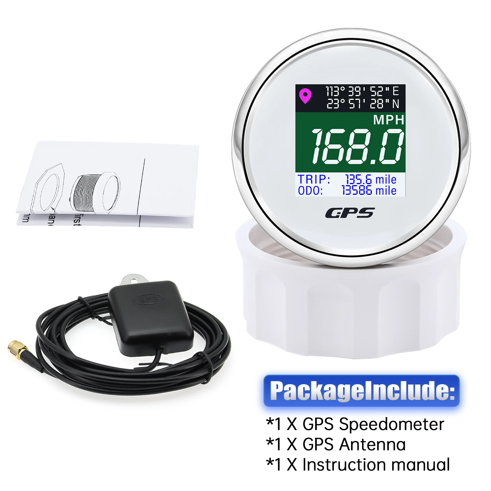 HD Motorcycle Speedometer for Motor Yacht Boat Car Outboard Engine Digital GPS Speedometer 52mm Odometer Gauge ODO customized