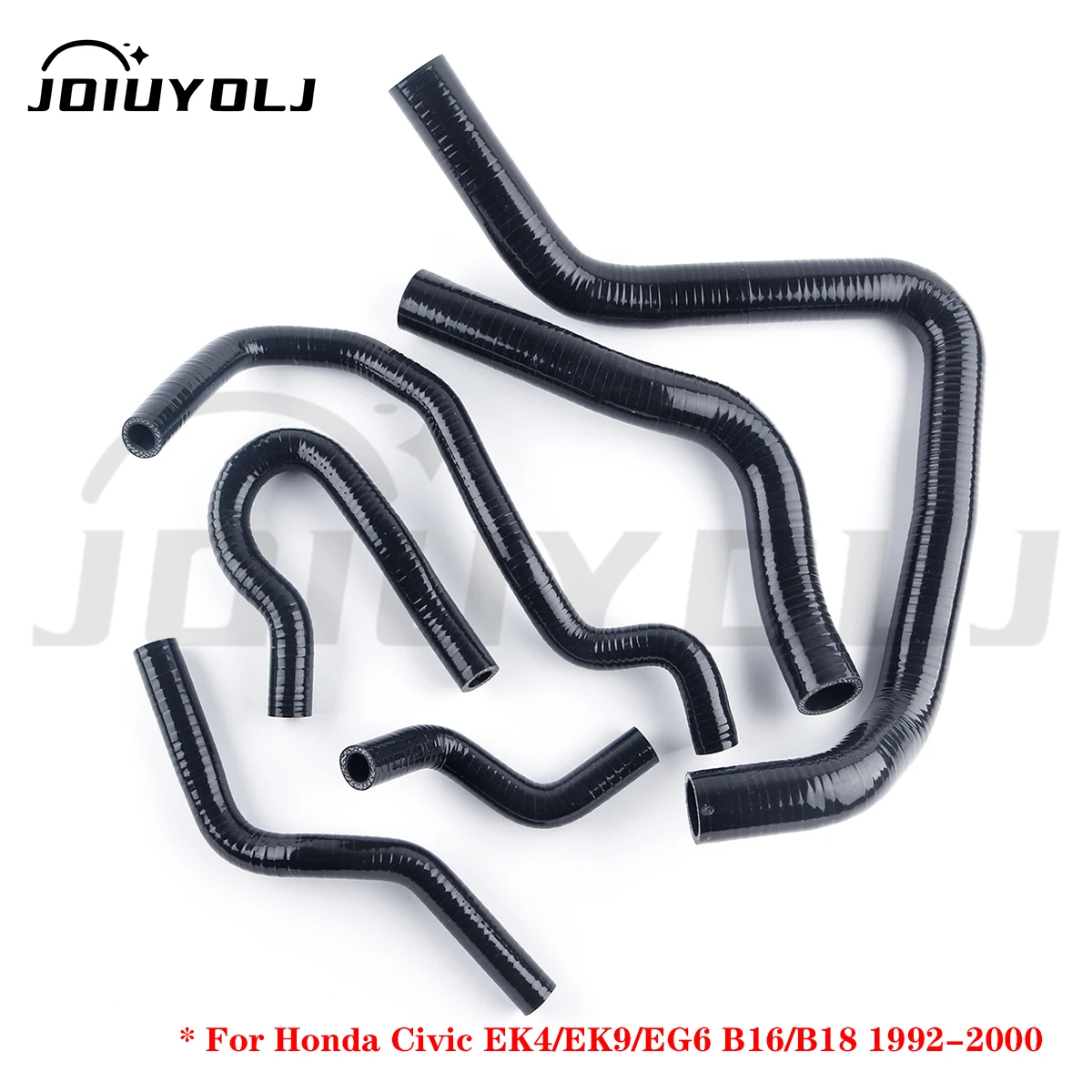 

6Pcs For 1992-2000 Honda Civic EK4/EK9/EG6 B16/B18 Silicone Radiator Heater Hoses Tubes Kit
