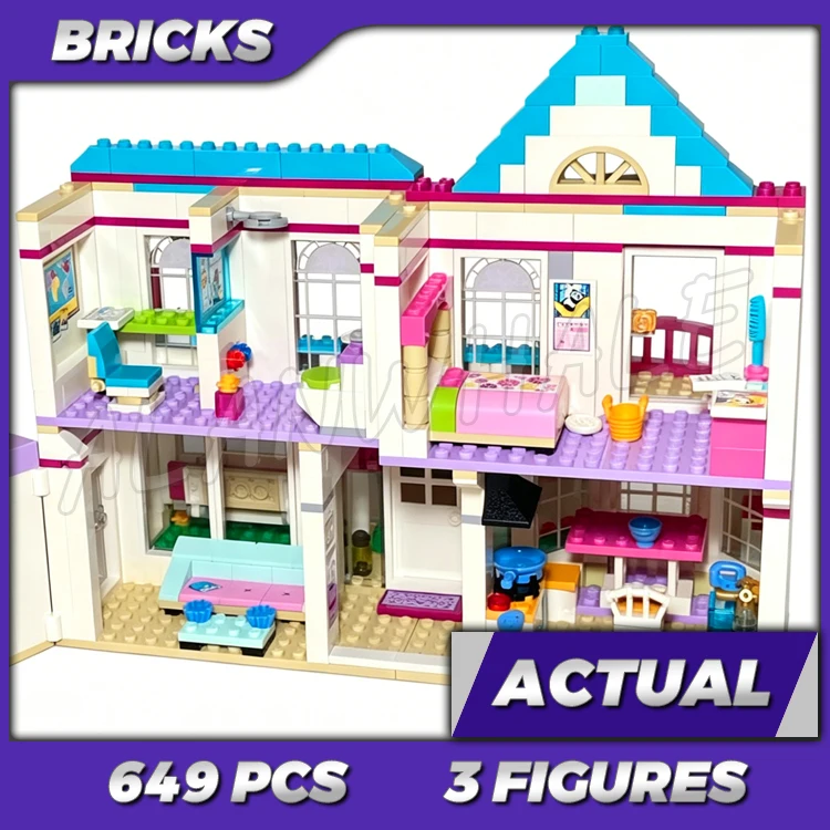 649pcs Friends Heartlake City Summer Stephanie's House 10612 Model Building Kits sets Compatible with Bricks