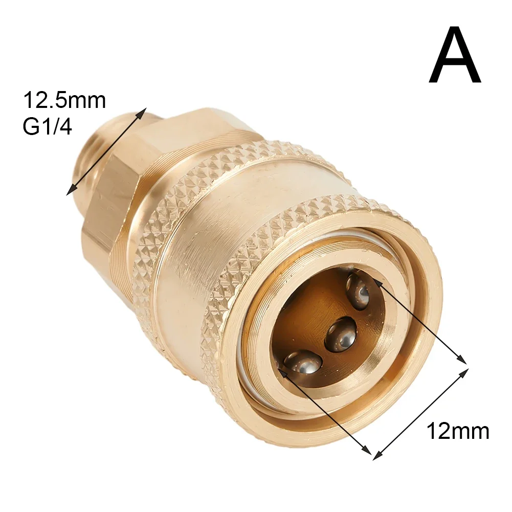 M22/15mm Or M22/14mm To Male Adapter Connector Brass Gold Power Pressure Washer Hose Outlet 1.5mm Pitch Quick Fitting