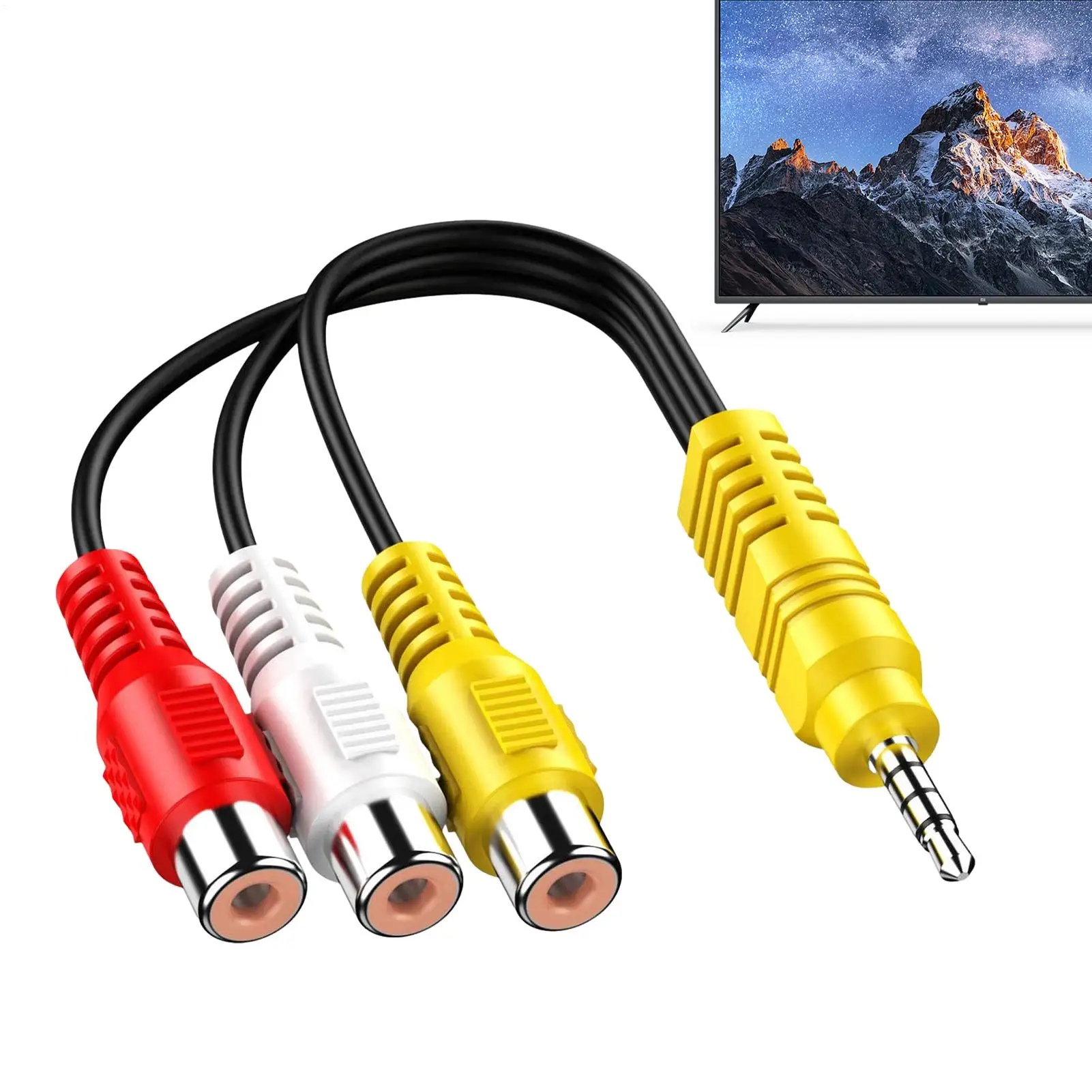 Video AV Adapter Cable AV Composite Connector User-Friendly Adapter Cable Replacement for Video TV Player School Home Workplace