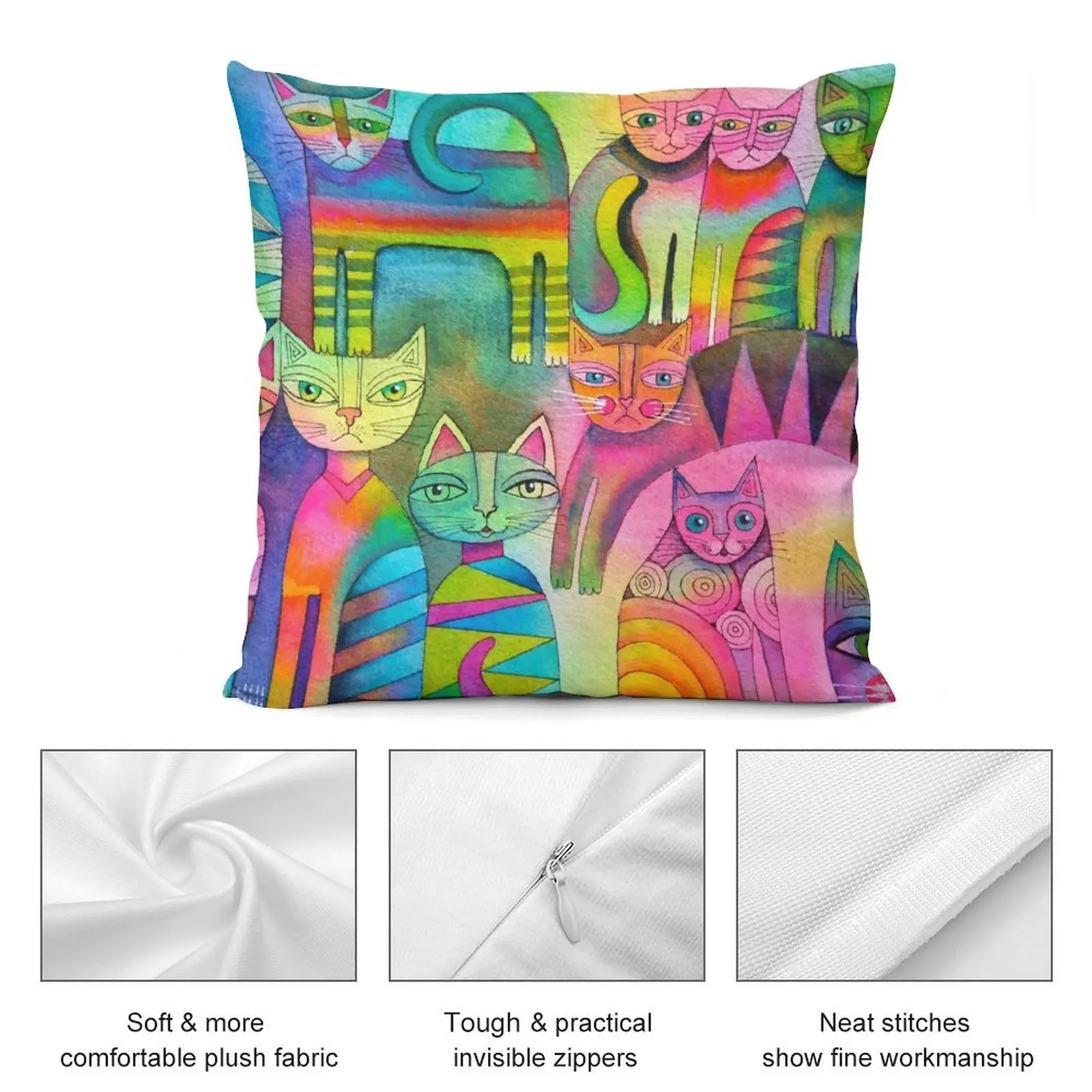 Pyjama Cats Throw Pillow Cushions For Sofa Pillowcases home decor items Pillow Case pillow