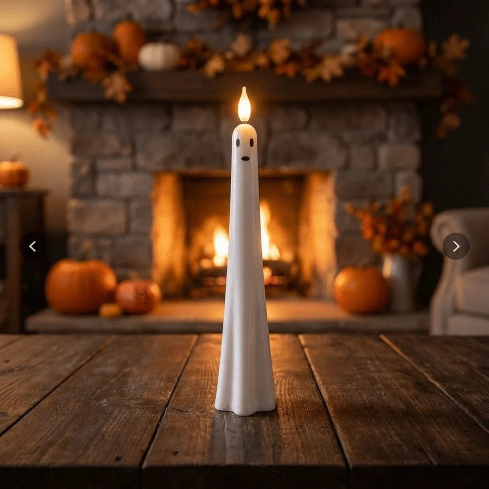 Realistic Flickering Halloween Electronic Candles Spooky Battery Operated LED Flameless Candles Soft Light