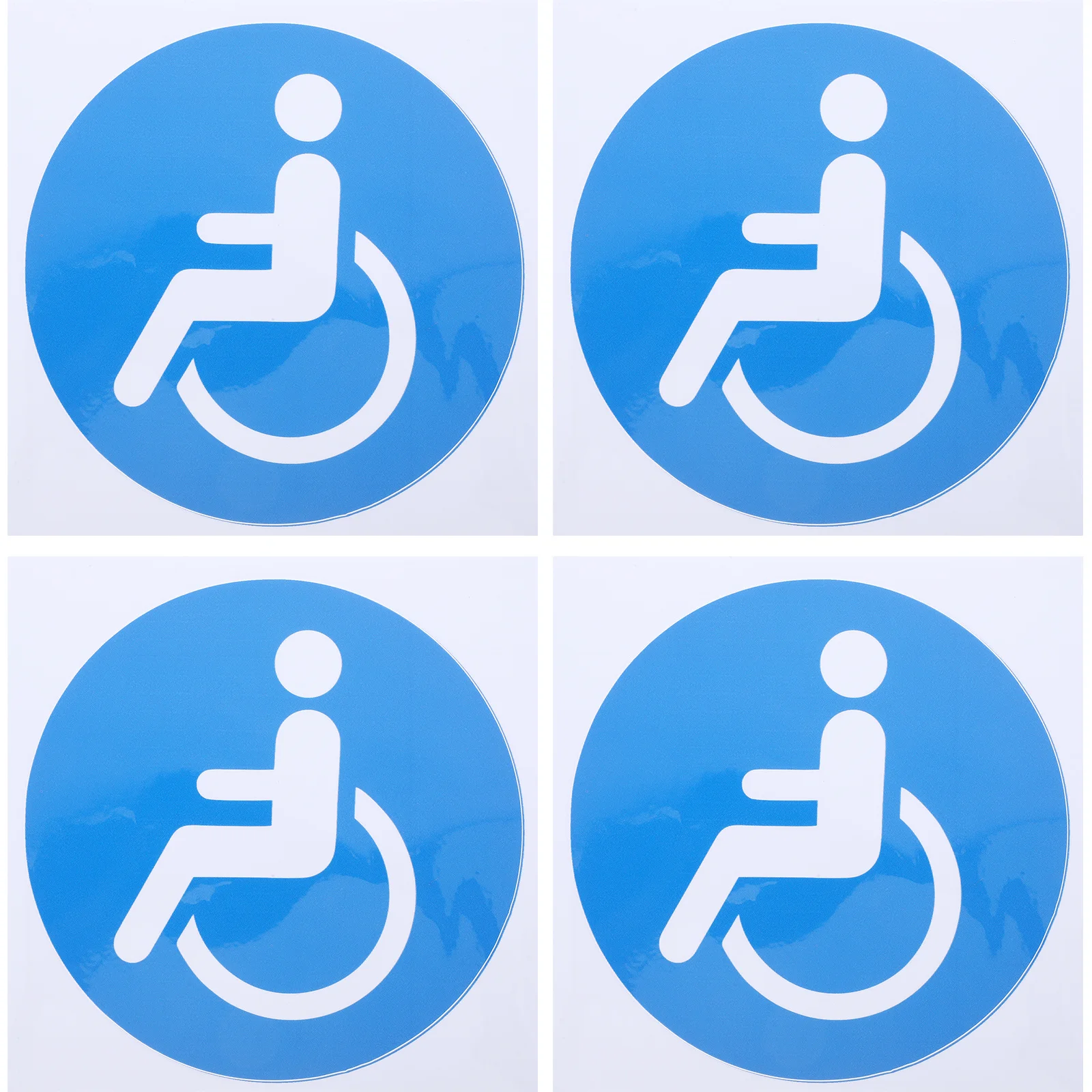 Adesivos para cadeiras de rodas com deficiência, 4 unidades, durável, à prova de intempéries, autoadesivo para janela de carro, caminhão, decalques de sinal deficiente