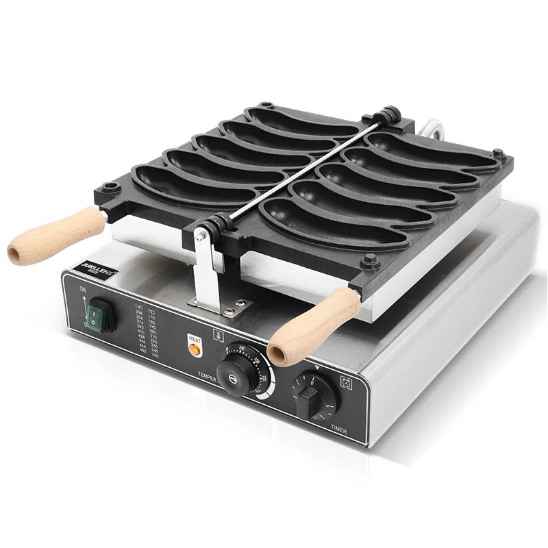 Non-Sticking Network Red Snack Restaurant Equipment Electric Banana Shape Waffle Making Machine Commercial Waffle Maker