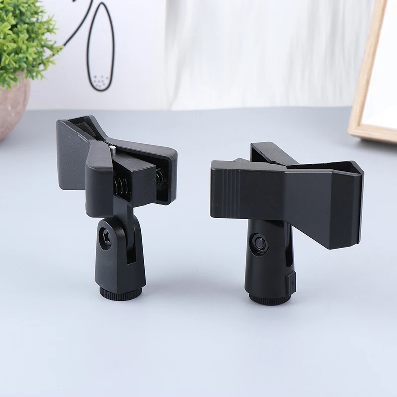 1PC Microphone Clip Universal Spring Clip Flexible Mic Holder Clamp Accessory Black Mount Stand Plastic Mic Clamp Holder